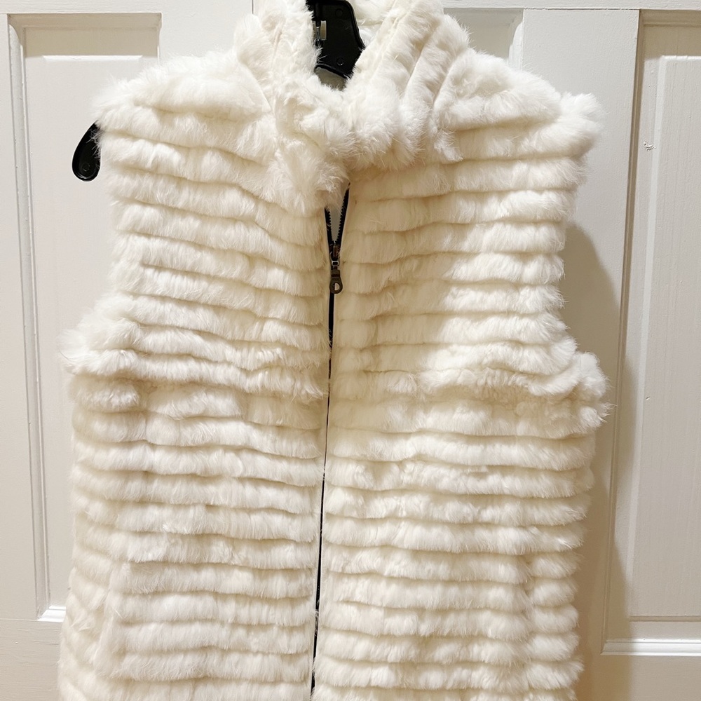 White rabbit fur vest !!